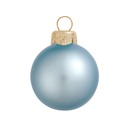 Matte Finish Glass Christmas Ball Ornaments - 7" (180mm) - Sky Blue - IMAGE 1