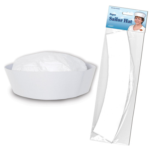 Club Pack of 24 White Sailor Hat Costume Accessories - IMAGE 1