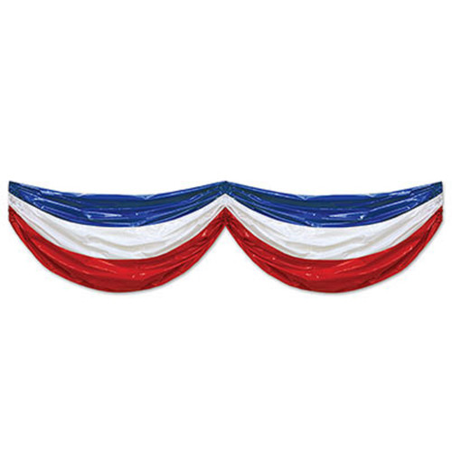 Pack of 6 Patriotic Red, White and Blue Plastic Bunting Hanging Decorations 3' x 15' - IMAGE 1