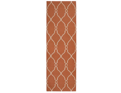 2.5' x 8' Burning Phoenix Pink and Gray Hand Woven Rectangular Wool Area Throw Rug Runner - IMAGE 1