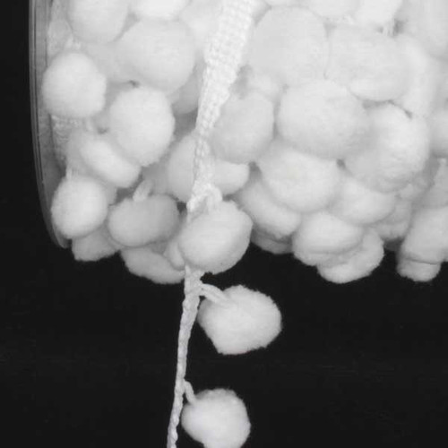 White Feather Pom-Poms Craft Trim .875" x 44 Yards - IMAGE 1