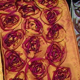 Gold and Red Contemporary Roses Wired Craft Ribbon 4" x 10 Yards - IMAGE 1