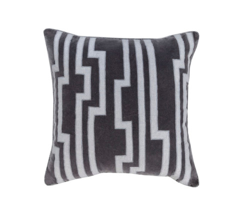 18" Black and White Decorative Square Throw Pillow - IMAGE 1