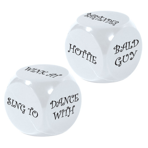 Club Pack of 24 White Bachelorette Decision Oversized Dice Party Game - IMAGE 1