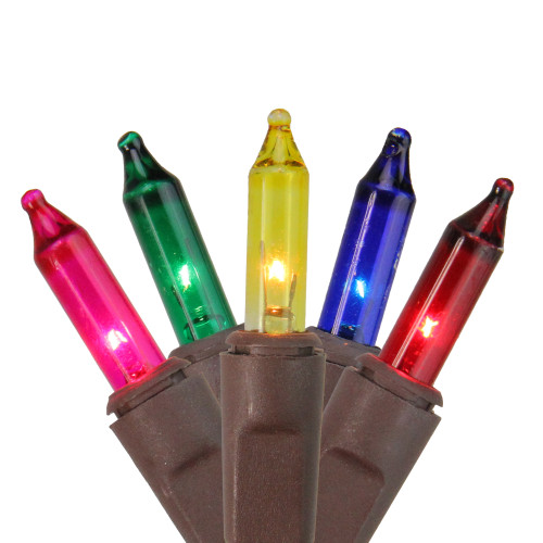 Mini Net Style Tree Trunk Wrap Christmas Lights - Multi-Color - 2' x 8'  - Brown Wire - IMAGE 1