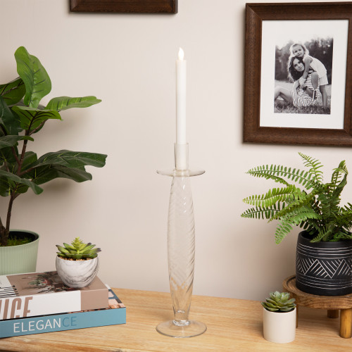 Glass Swirled Taper Candle Holder - 16" - IMAGE 1