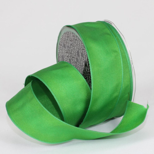 Emerald Green Taffeta French Wired Craft Ribbon 1.5" x 27 Yards - IMAGE 1
