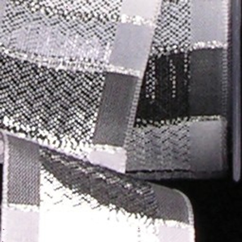 White and Silver Striped Woven Taffeta Wired Craft Ribbon 1.5" x 25 Yards - IMAGE 1