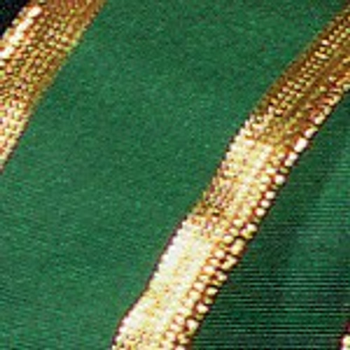 Green Hunter Grosgrain and Gold Wired Craft Ribbon 1.5" x 27 Yards - IMAGE 1