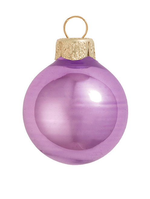 Shiny Finish Christmas Ball Ornaments - 3.25" (80mm) - Purple - 8ct - IMAGE 1