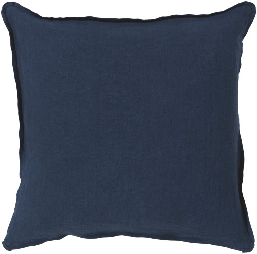 18" Navy Blue Decorative Square Throw Pillow with Corded Trim - Down Filler - IMAGE 1