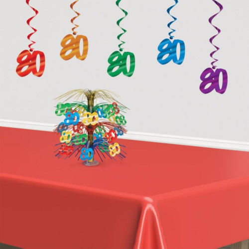 Metallic "80" Cascading Birthday Party Centerpiece - 18" - Multicolor - Pack of 6 - IMAGE 1