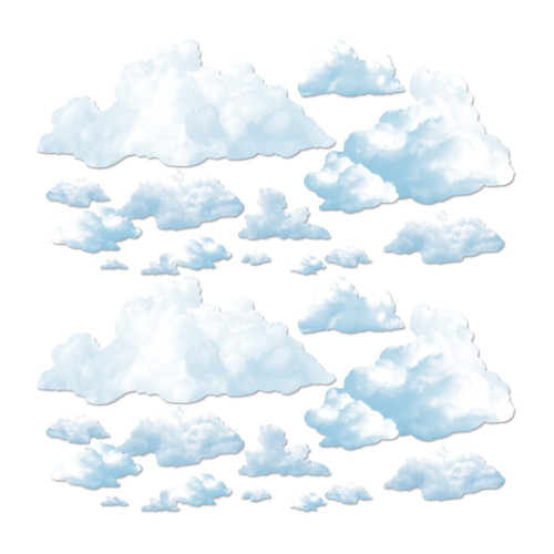 Fluffy Cloud Wall Photo Backdrop - 65" - White and Gray - Pack of 288 - IMAGE 1