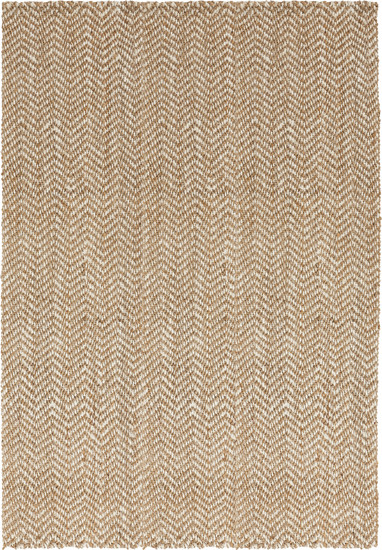 3.25' x 5.25' Chevron Beige and Ivory Hand Woven Rectangular Area Throw Rug - IMAGE 1