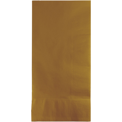 Club Pack of 600 Glittering Gold Premium 2-Ply Disposable Dinner Napkins 8" - IMAGE 1