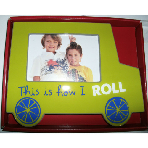 8.75" Green and Blue Car Tabletop Photo Frame - IMAGE 1