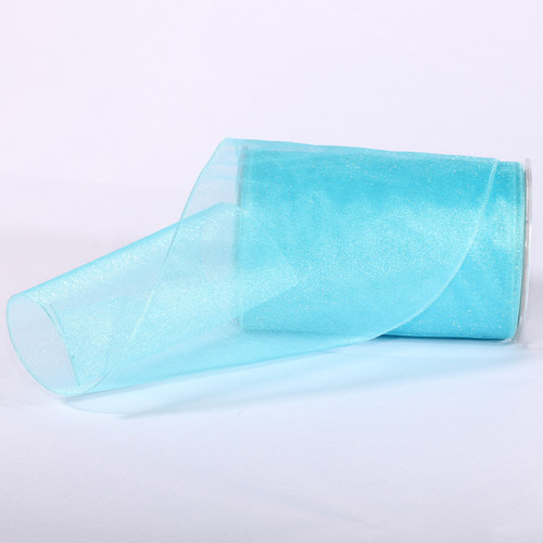 Light Blue Sheer Solid Wired Craft Ribbon 6" x 27 Yards - IMAGE 1