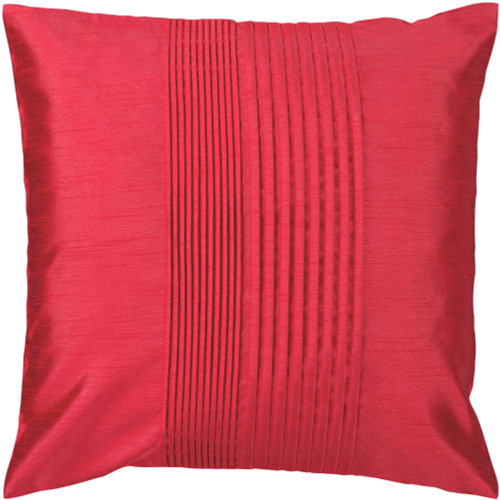 18" Venetian Red Tuxedo Pleats Decorative Throw Pillow - Down Filler - IMAGE 1