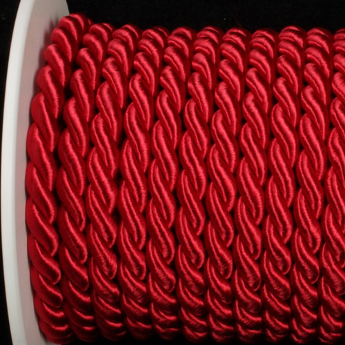 Red Braided Cording Wired Craft Ribbon 0.25" x 17 Yards - IMAGE 1