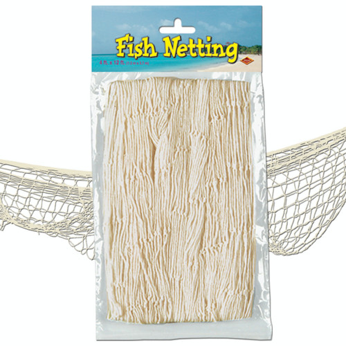 Club Pack of 12 Sandy White Under the Sea Tropical Fish Netting Hanging Party Decors 12' - IMAGE 1