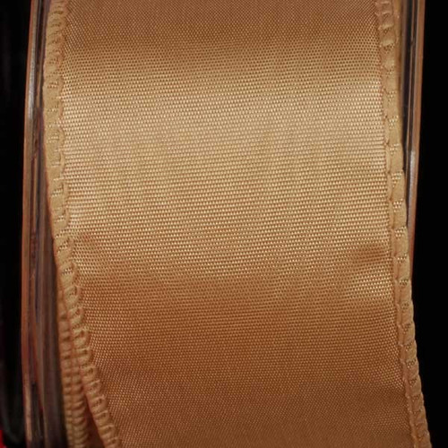 Brown Solid Moire Wired Craft Ribbon 1.5" x 80 Yards - IMAGE 1
