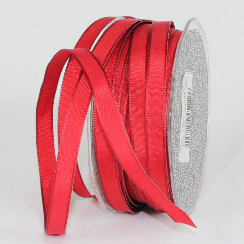 Scarlet Red French Wired Craft Ribbon 0.25" x 108 Yards - IMAGE 1