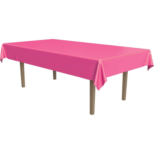 Disposable Plastic Banquet Party Tablecloth - 108" - Pink - Club Pack of 12 - IMAGE 1
