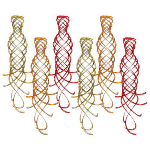 Club Pack of 36 Fun, Festive and Exciting Red, Orange and Gold Shimmering Whirl Hanging Decorations 20" - IMAGE 1