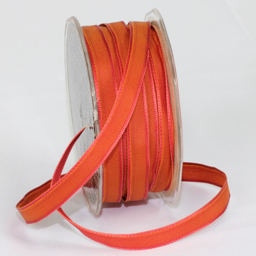 Copper Orange French Wired Craft Ribbon 0.25" x 108 Yards - IMAGE 1