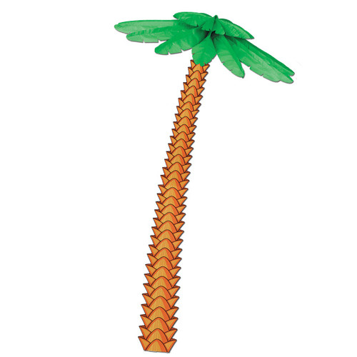 Club Pack of 12 Green and Brown Tropical Palm Trees with Fronds Decors 76" - IMAGE 1