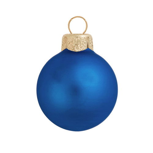 Petite Matte Finish Glass Christmas Ball Ornaments - 1.25" (30mm) - Blue Delft - 40ct - IMAGE 1