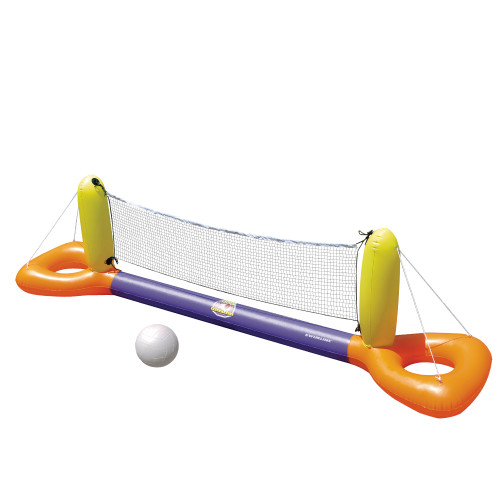 Inflatable Orange and Yellow Splash Volleyball Game Pool Float, 11.5-Inch - IMAGE 1