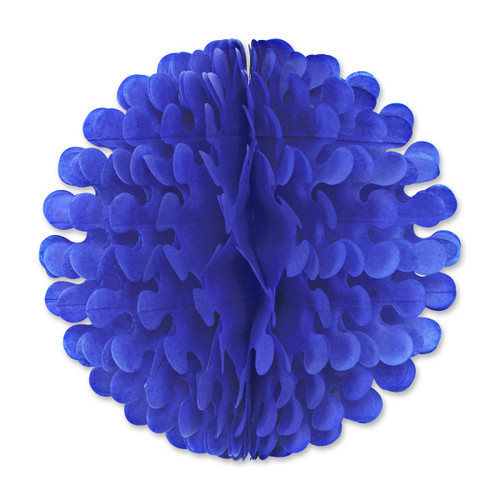 Club Pack of 12 Blue Tissue Flutter Ball Hanging Decorations 19" - IMAGE 1