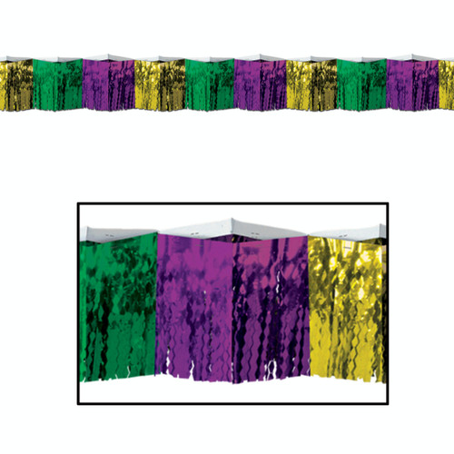 Pack of 6 Purple and Gold Metallic Diamond-cut Fringe Hanging Decors 12' - IMAGE 1
