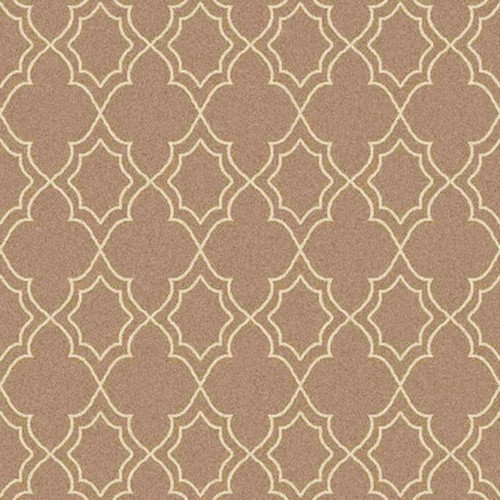 7.25' x 7.25' Brown and Beige Contemporary Machine Woven Outdoor Square Area Throw Rug - IMAGE 1