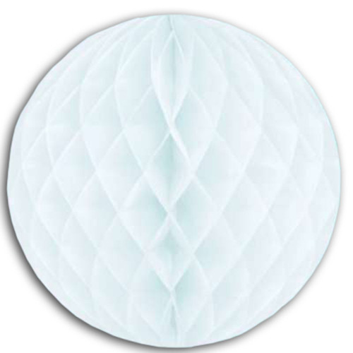Club Pack of 12 White Honeycomb Hanging Ball Decorations 14" - IMAGE 1