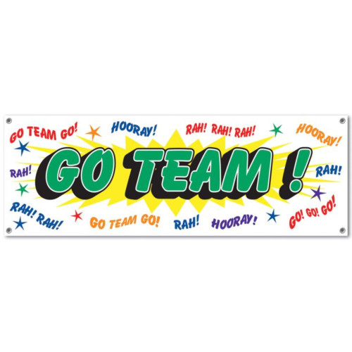Go Team! Sign Party Banner - 5' - Multicolor - Pack of 12 - IMAGE 1
