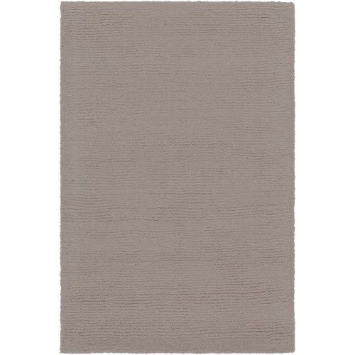 2' x 3' Solid Mink Gray Hand Loomed Rectangle Wool Area Throw Rug - IMAGE 1
