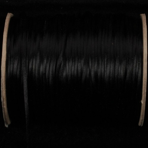 Black Solid Satin Cording Craft Ribbon 0.25" x 144 Yards - IMAGE 1