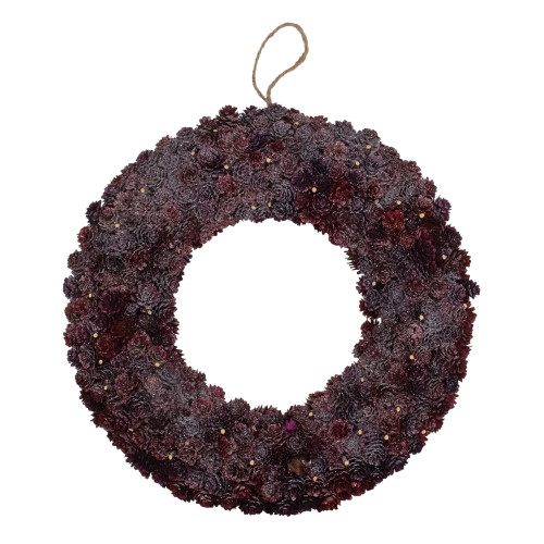 Red Glittered Pine Cone Artificial Christmas Wreath - 18-Inch, Unlit - IMAGE 1