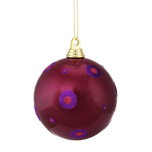 2-Finish Purple and Pink Shatterproof Christmas Ball Ornament 6" (150mm) - IMAGE 1