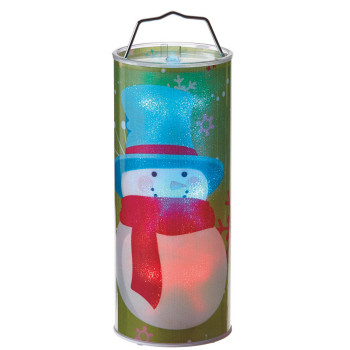 12" Blue Transparent Snowman LED Color Changing Lighted Hanging Christmas Lantern - IMAGE 1