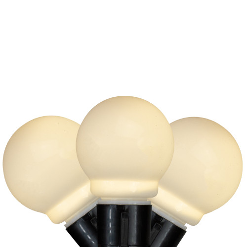 LED Christmas Mini Glass Globe Light Set - White - 15 ft Black Wire - 10ct - IMAGE 1