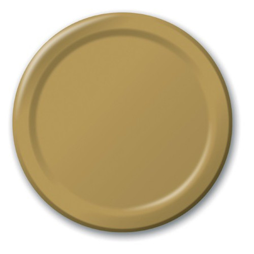 Club Pack of 240 Glittering Gold Paper Party Banquet Dinner Plates 10" - IMAGE 1