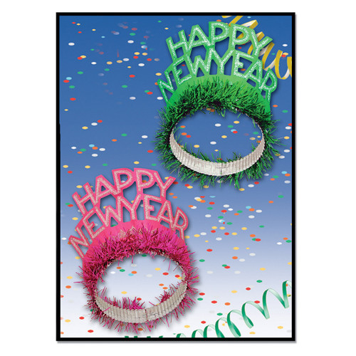 Club Pack of 50 Regal "Happy New Years" Legacy Party Favor Tiaras - IMAGE 1