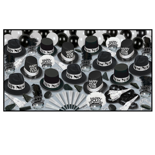 Club Pack of 50 Grand Deluxe Silver "Happy New Years" Legacy Party Favor Hat Kits - IMAGE 1