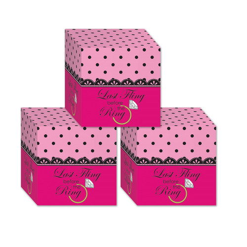 Club Pack of 36 Decorative Pink and Black Bachelorette Party Favor Boxes 3.25" - IMAGE 1
