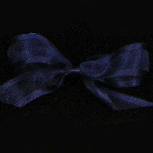 Navy Blue Edged Organdy Georgette Craft Ribbon 0.5" x 120 Yards - IMAGE 1