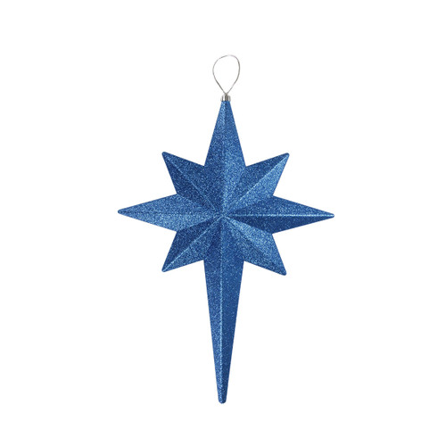 20" Blue and Silver Glittered Bethlehem Star Shatterproof Christmas Ornament - IMAGE 1