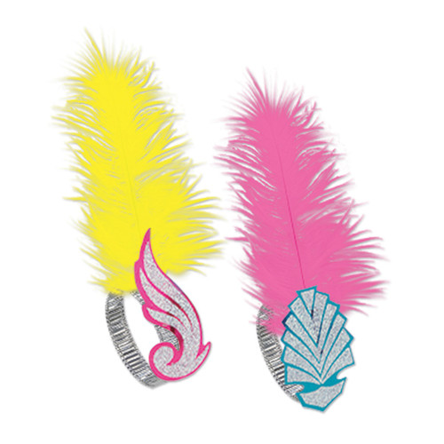 Club Pack of 50 Pink and Yellow Roaring 20's Legacy Party Favor Tiaras - IMAGE 1